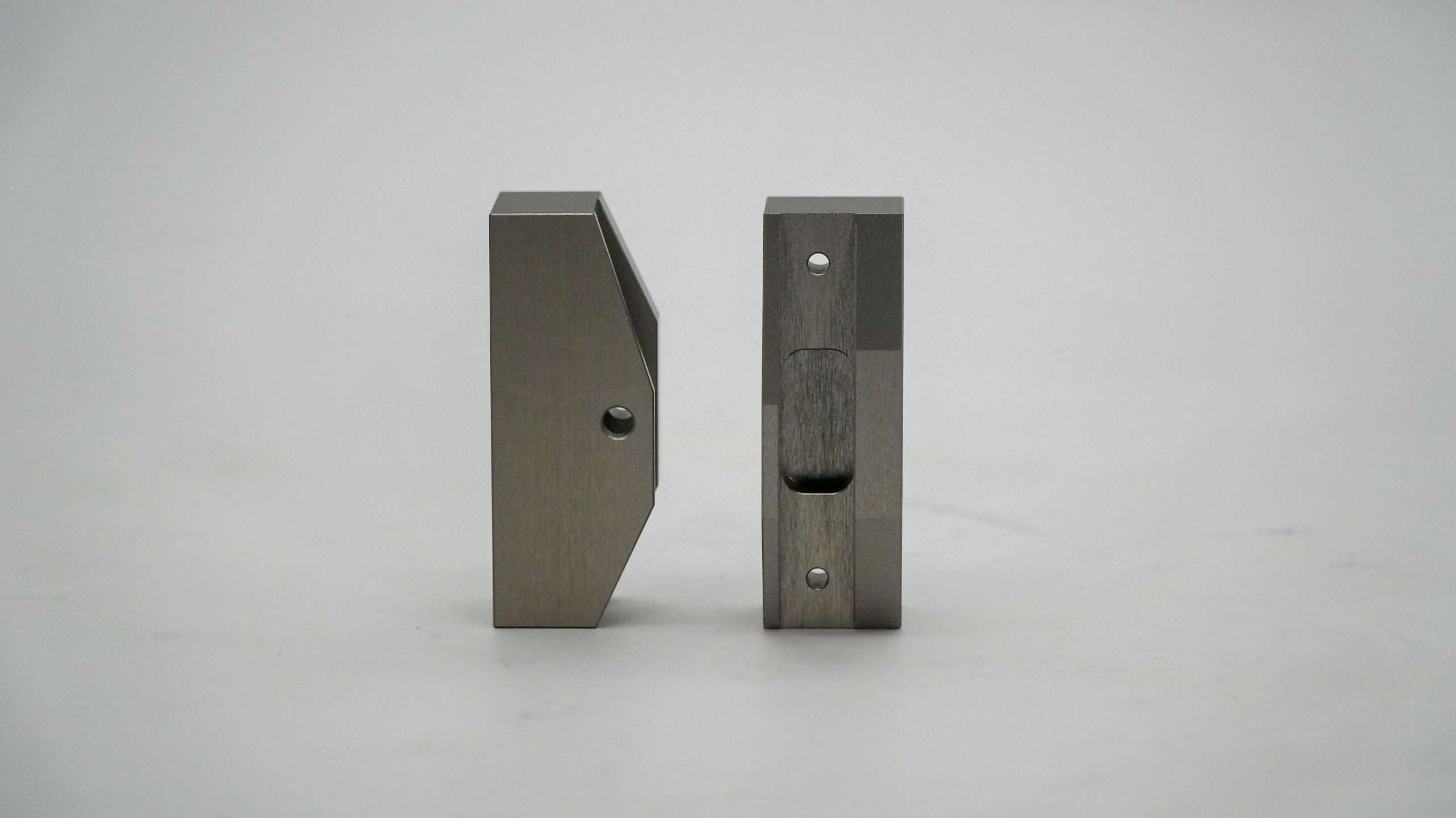 Pair of machined blocks